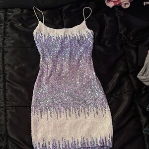 Sequin Purple and Silver Dress